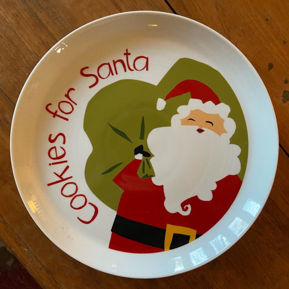 Crate&Barrel Santa Cookie Serving Plate